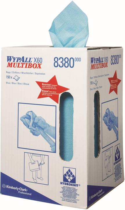 Wypall Wipe X-60, made of hydroknit material, 150 wipes, 1-ply