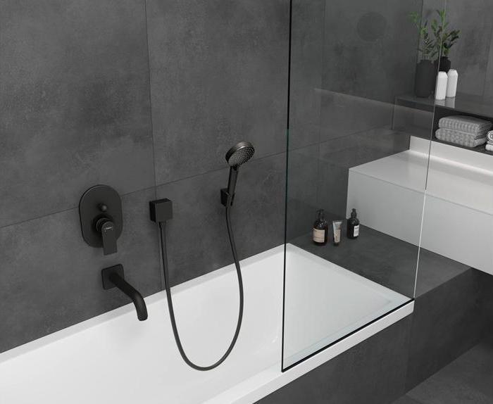 Image du produit hansgrohe HG Raccord de flexible FIXFIT SQUARE avec clapet anti-retour noir mat