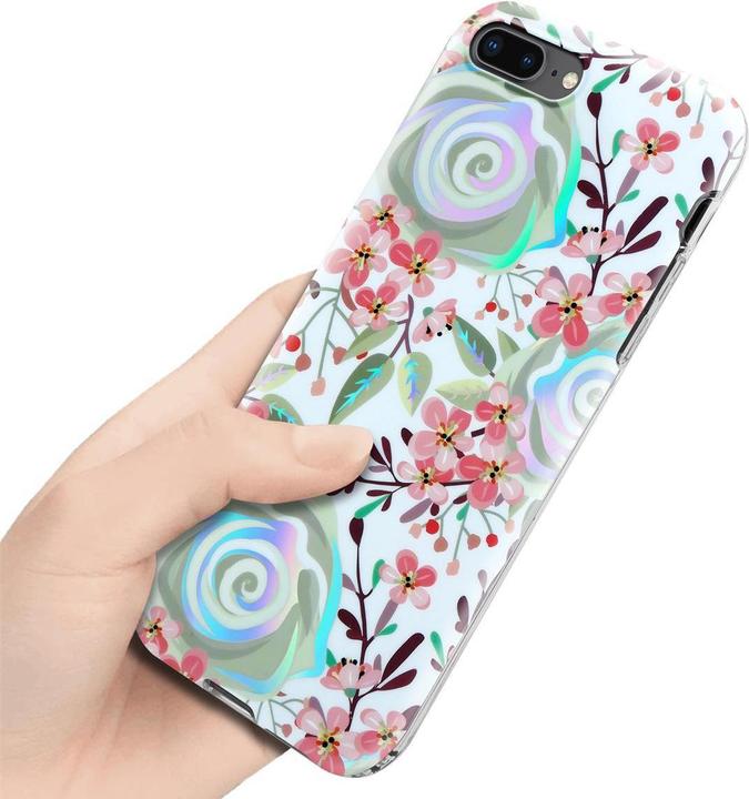 Image du produit Cadorabo Couverture IMD TPU Fleurs & Feuilles colorées (Apple iPhone 7 Plus, Apple iPhone 7s Plus)