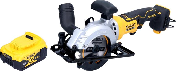Actual product image DeWalt DCS 571 N Akku Handkreissäge 18 V 115 mm Brushless + 1x Akku 5,0 Ah - ohne Ladegerät