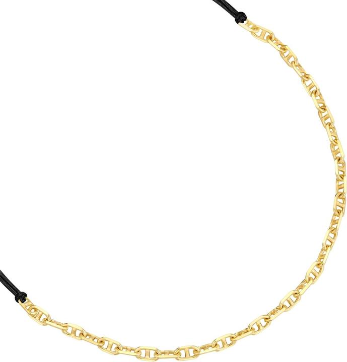Actual product image Glanzstücke München Armband Sterling Silber gelbgold Textil (schwarz) - 38372 (22 cm, Sterling silver 100%)