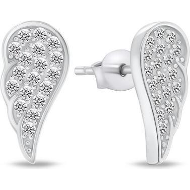Thumbnail - Brilio, Ohrringe, Silver - Delicate silver earrings Angel wings EA743W