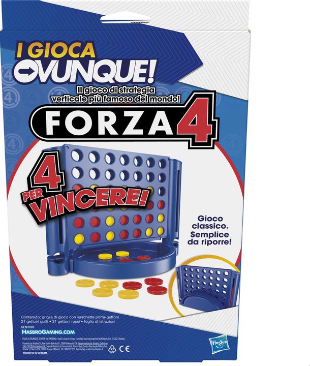 Productafbeelding Hasbro 4 wint compact, draagbaar spel voor 2 spelers, reisspel voor kinderen, overal plezier (Engels)