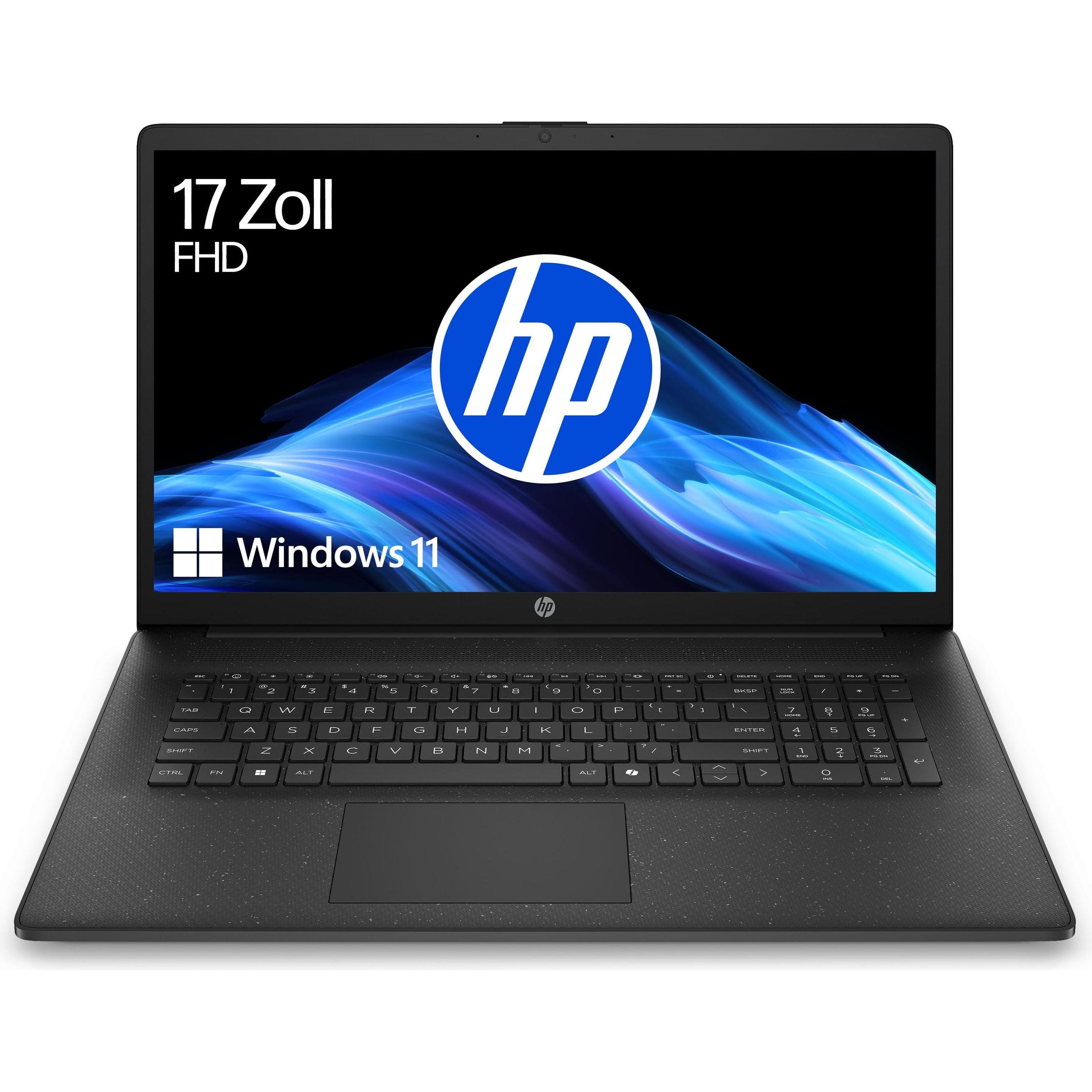 HP Laptop 17-cp3078ng (17.30", 512 GB, 16 GB, Deutschland), Notebook, Schwarz