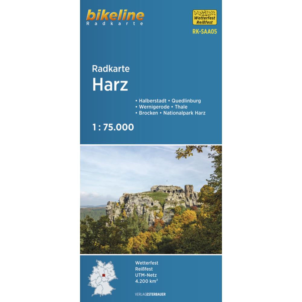 bikeline Radkarte Harz (RK-SAA05), Landkarte
