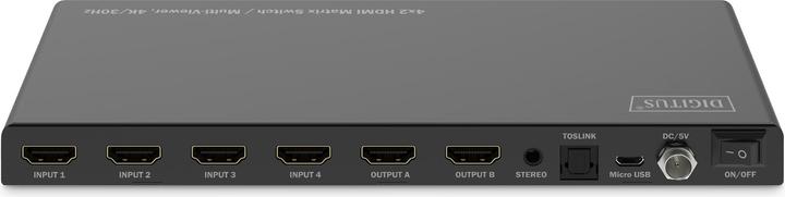 Actual product image Digitus 4x2 HDMI Matrix Switch / Multi-viewer, 4K/30Hz