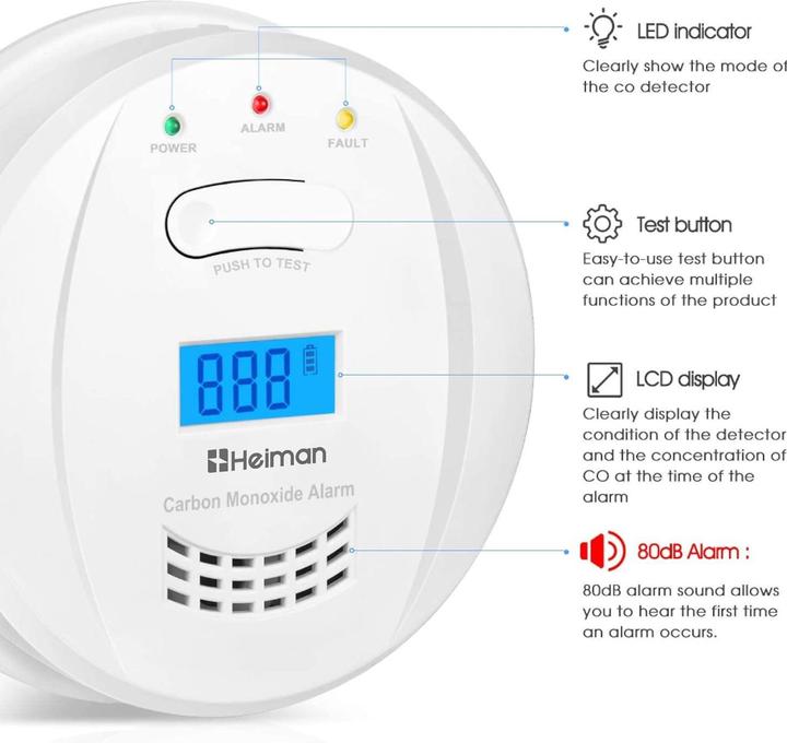 Image du produit Heiman Détecteur de monoxyde de carbone