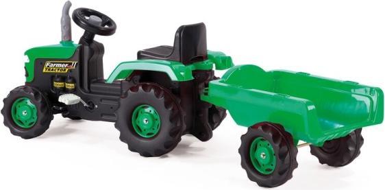 Image du produit Siva Tracteur à pédales pour enfants avec remorque Farmer Tractor