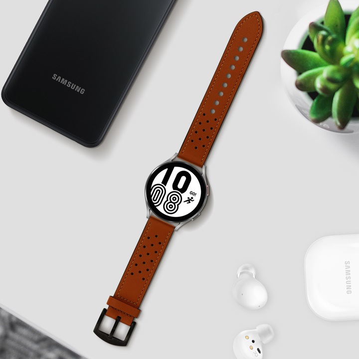 Actual product image Avizar Samsung Watch 4 leather strap (Leather, Galaxy Watch 4)