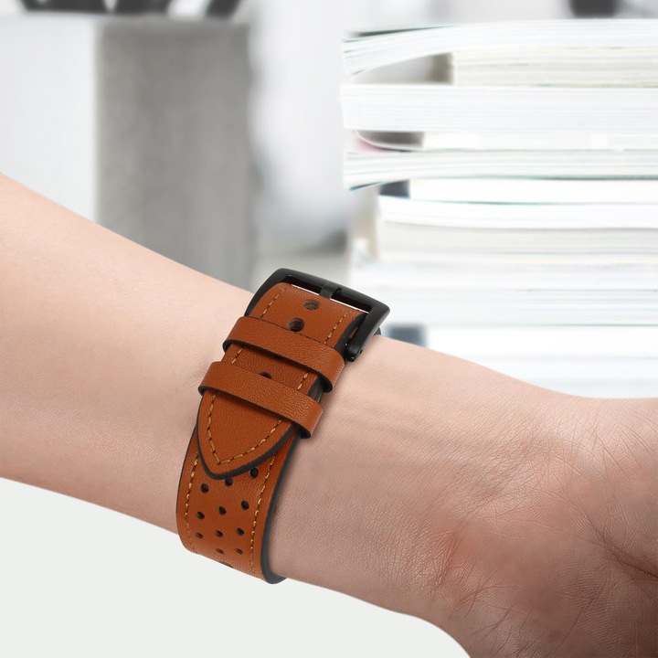 Actual product image Avizar Samsung Watch 4 leather strap (Leather, Galaxy Watch 4)