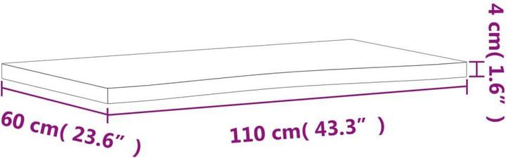 Actual product image vidaXL Schreibtischplatte 110x(55-60)x4 cm Massivholz (60 x 60 cm)