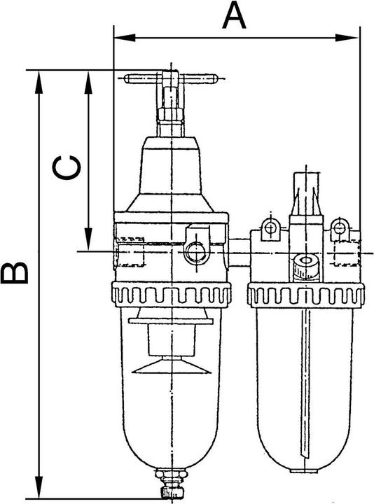 Actual product image Riegler Maintenance unit standard thread G 1/4 ″ semi-automatic BG I 2-piece 600 l/min width 117 mm