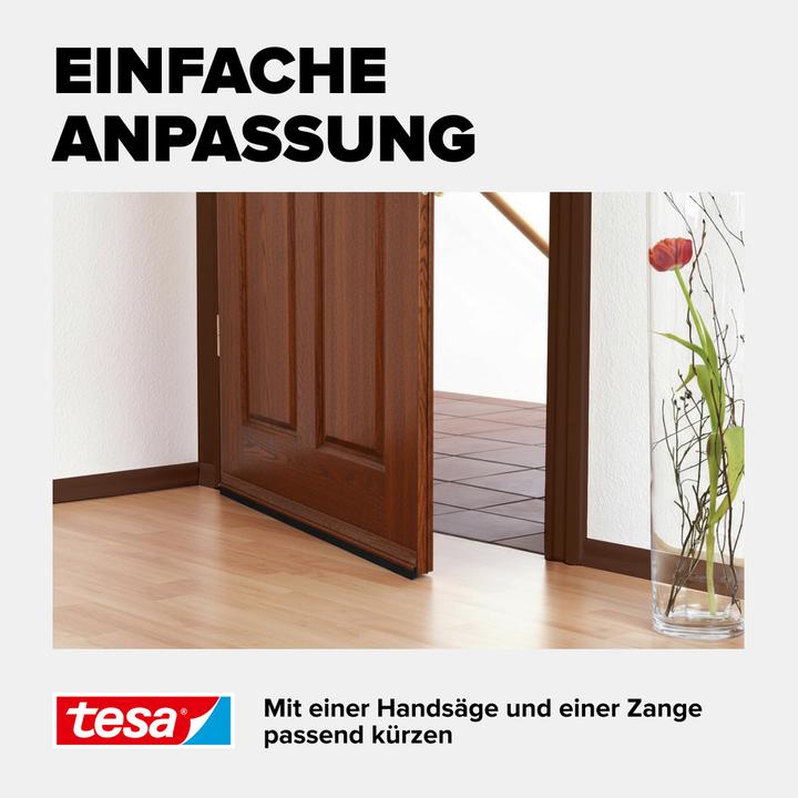 Produktbild tesa tesamoll STANDARD Türdichtschiene, selbstklebende Türdichtung für glatte Böden