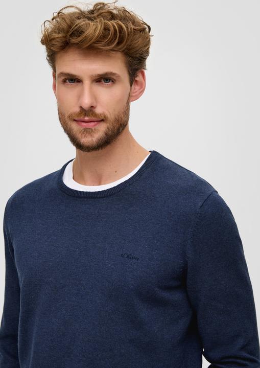 Produktbild s.Oliver Strickpullover Strickpullover mit Logo (S)