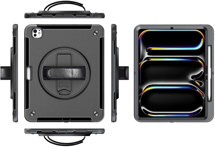 JT Berlin Rugged Kickstand & Handstrap Case| Apple iPad Pro 13 2024| black| bulk| (30016) (Apple iPad Pro 13 2024, Apple iPad Pro 13 2025)