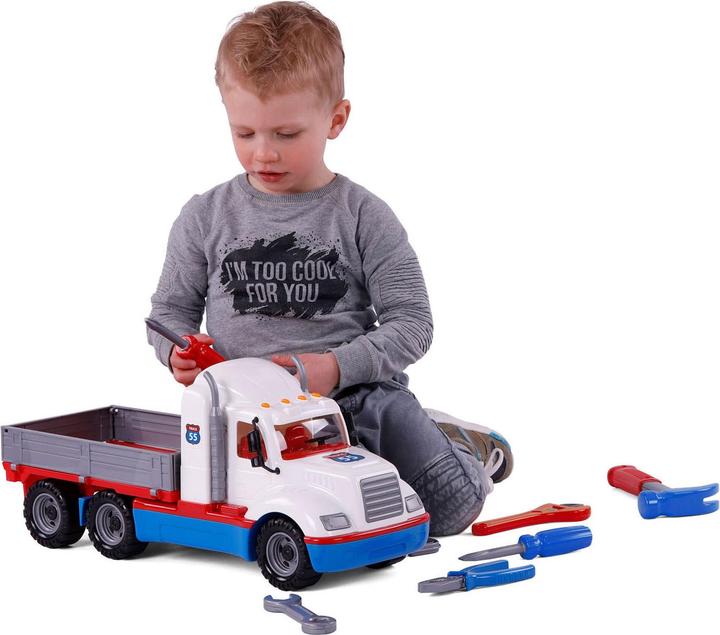 Actual product image Polesie Cavallino Torpedo Truck with 7 tools, scale 1
