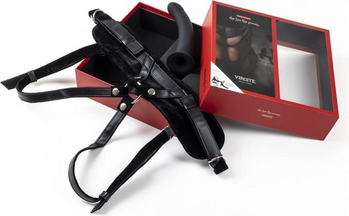 Produktbild Virgite Gurt Mit Schwarzem Dildo Grösse L