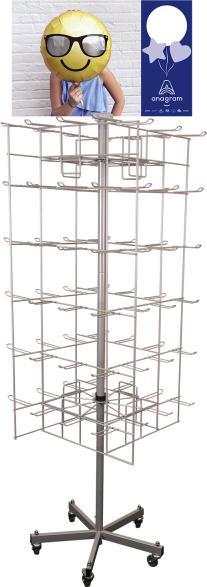 Produktbild Amscan Spinner-Display 72 Haken 4-seitig grau 66 x 66 x 1