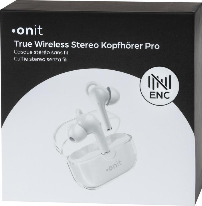 Produktbild Onit True Wireless In-Ear-Kopfhörer Pro Weiss (Keine Geräuschunterdrückung, 4 h, Kabellos)