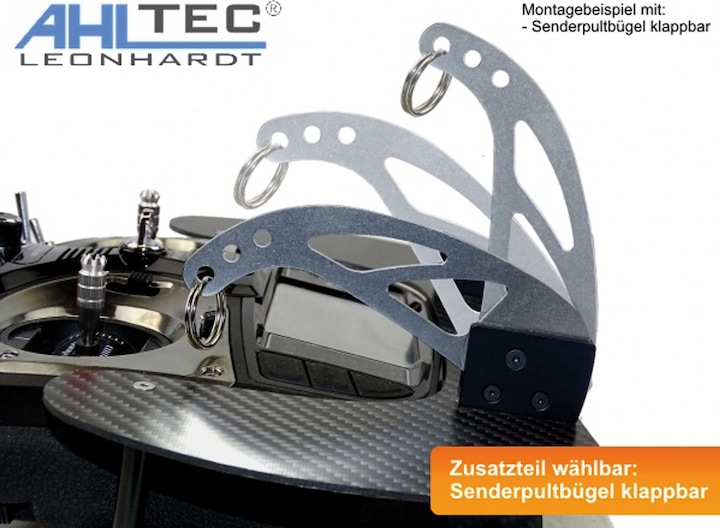 Produktbild AHLtec Senderpult Spektrum NX7e black mit Standard Senderpultbügel, ohne Handauflage