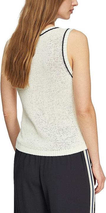 Produktbild Comma Strickpullunder Maritimes Top aus Baumwollbändchengarn mit Kontrastabschlüssen (42)