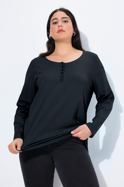 Produktbild Ulla Popken Basic Shirt, Knopfleiste, regular, Langarm (50, 52)