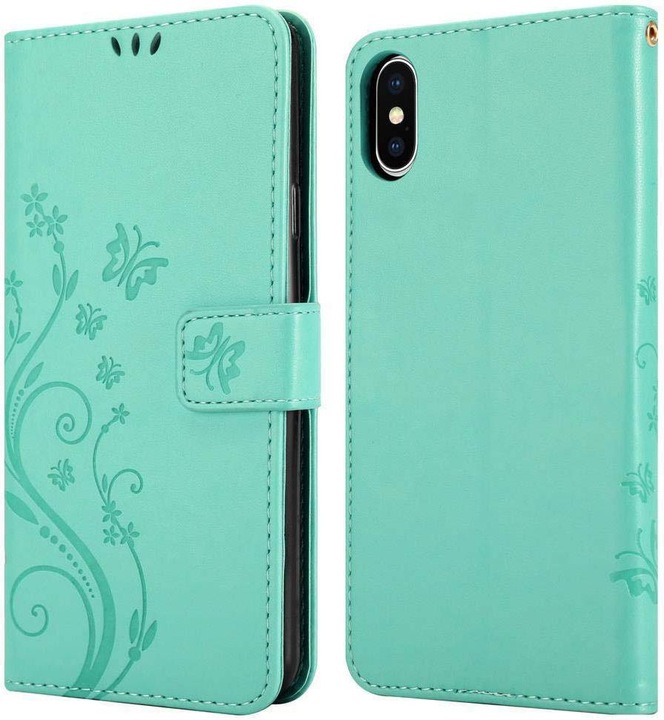 Produktbild Cadorabo Flower Book Cover (Apple iPhone XS Max)