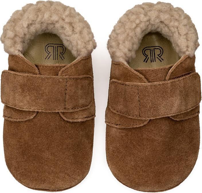 Image du produit La Redoute Collections Chaussons chauds en cuir avec fermeture velcro (17)