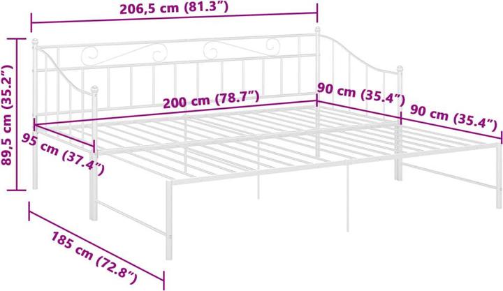 Image du produit vidaXL Schlafsofa-Gestell (90 x 200 cm)