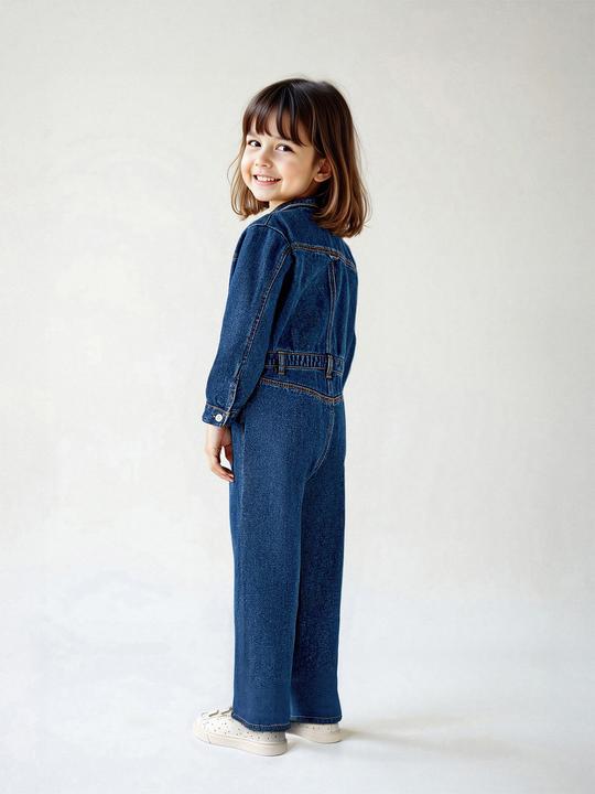 Produktbild Vertbaudet Mädchen Denim-Jumpsuit, Worker-Style (122)