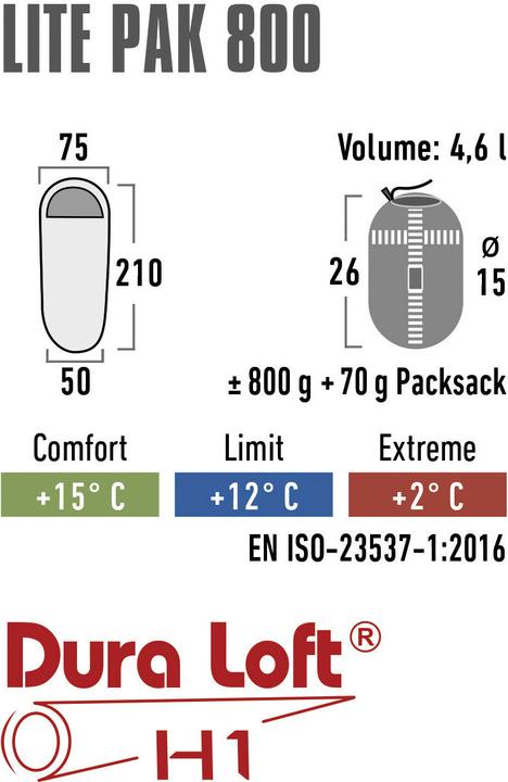 Image du produit High Peak Lite Pak 800 (210 cm)