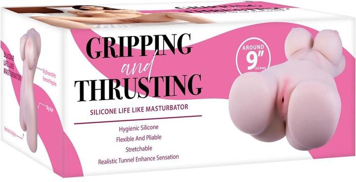 Actual product image NMC 9 inch silicone life like masturbator with noduled tunnel flesh