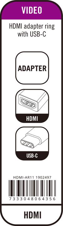 Produktbild Deltaco Modulinis adapterio??iedas, HDMI?? USB-C, juodas / HDMI-AR11 / 1902497 (HDMI, USB Typ-C, 15 cm)