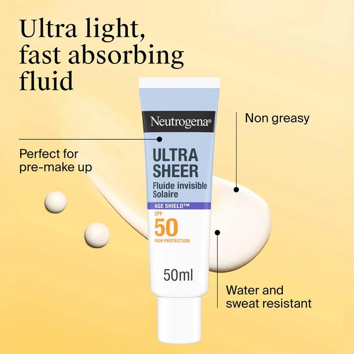 Actual product image Neutrogena Age Shield Ultra-Sheer (Sun cream face, Suntan cream, SPF 50, 50 ml)