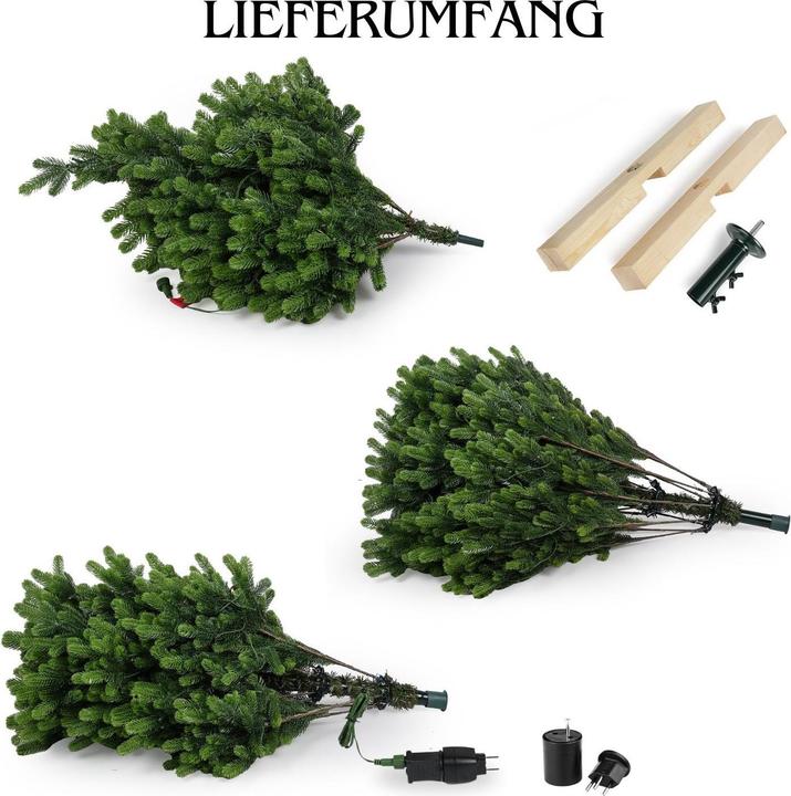 Actual product image Hermex Weihnachtsbaum 180cm mit LED Kunsttanne Christbaum Tannenbaum Tanne (180 cm)