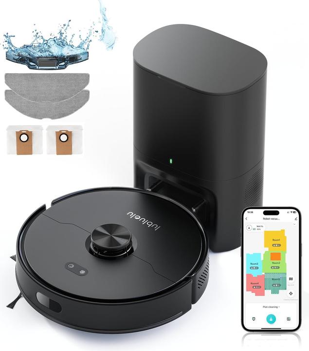 Lubluelu Vacuum cleaner L15 MAX robot vacuum cleaner with self-empty station (6000 Pa, Wiping cloth)