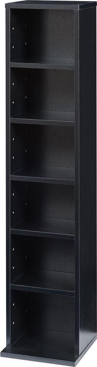 Produktbild En.Casa CD Regal Tynset 90x20x20 cm mit 6 Fächern Schwarz (20 x 20 x 90 cm)