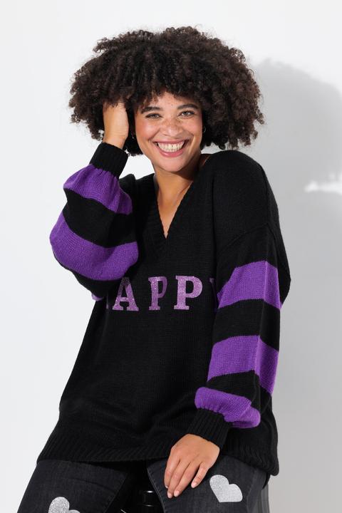 Produktbild Angel of Style Pullover, oversized, HAPPY, Ringel-Ärmel (50, 52)