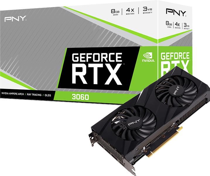 Image du produit PNY Carte graphique GEFORCE RTX™ 3060 8GB Verto Dual Fan Edition (8 Go)