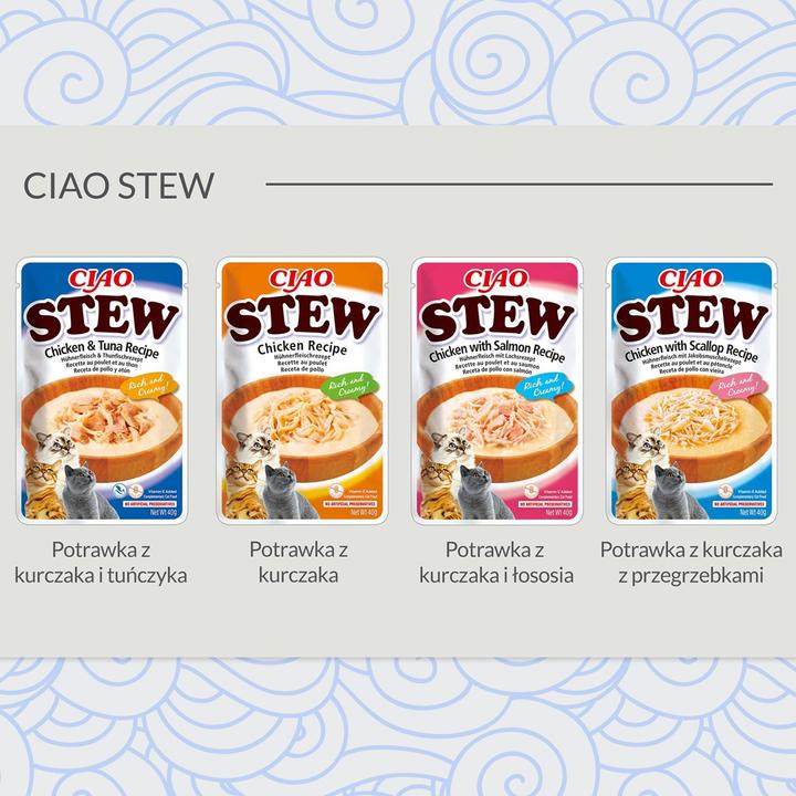 Image du produit Inaba Ciao Stew Chicken & Salmon - Traiter le chat (Adulte, 1 pcs, 40 g)