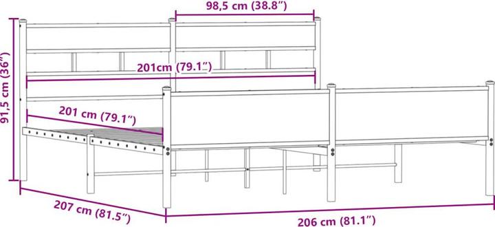 Produktbild vidaXL Bettgestell (200 x 200 cm)