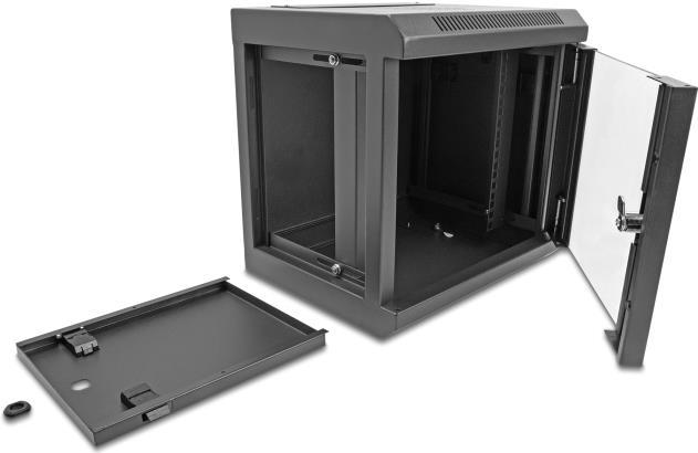 Produktbild Delock 10? Netzwerkschrank mit Glastür 6 HE schwarz (6 HE, 10 Zoll Rack)