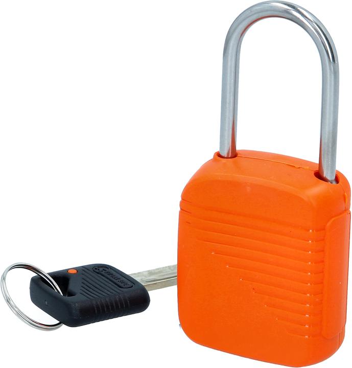 Actual product image KS Tools Barrier padlock, orange, metal, 38 mm