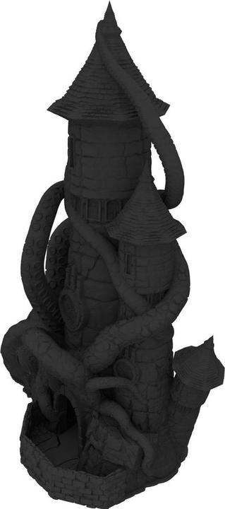 Produktbild Feldherr Würfelturm Kraken schwarz 3D gedruckt, abnehmbares Dach, Tabletop (Kunststoff)