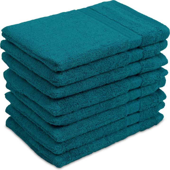 Casativo 8er-Set Waschhandschuhe aus 100% Baumwolle, petrol (21 x 16 cm)