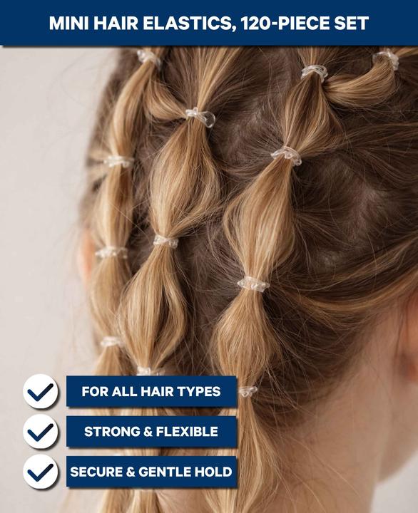 Immagine prodotto Noya Mini Haargummis, transparent, 120 Stk. (Elastico per capelli)