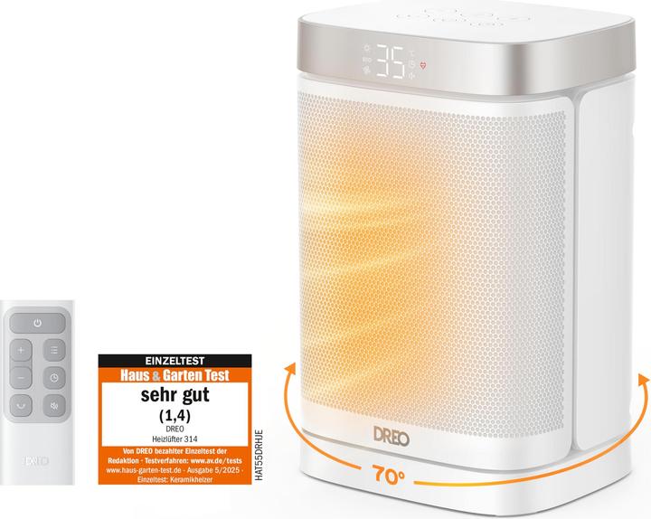 Dreo PTC-Heizlüfter mit Thermostat und Timer (1500 W)