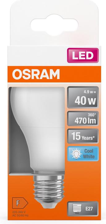 Actual product image Osram Star Classic A (E27, 5.50 W, 470 lm, 1 x, F)