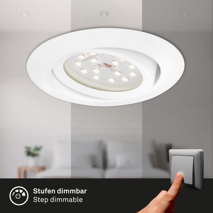 Produktbild Briloner LED Einbauleuchten 3er-Set, weiss, 3xLED-Modul/3,5W (350 lm)