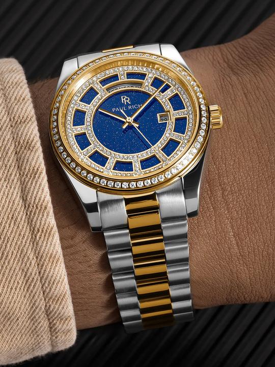 Actual product image Paul Rich PR-47457 Herrenuhr Crown Legacy Silver Gold Aventurine Blue 40mm 5ATM (Analogue wristwatch)